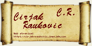 Ćirjak Rauković vizit kartica